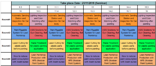 Time Table as followed: